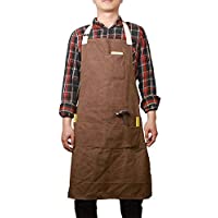 Delantal Unisex Encerada Y Resistente- Disenados Para Obreros- Ingenieros- Carpinteros- Cocina- Jardín- Cerámica…